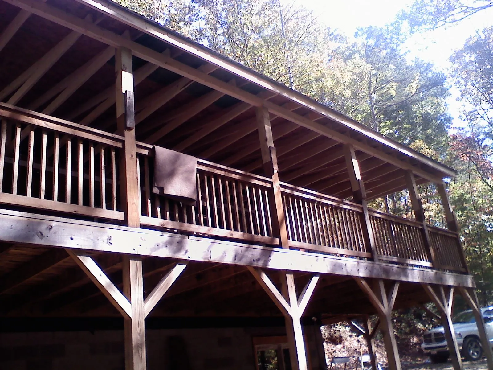 Timber framing under a new elevated porch and deck — Roof Leak Repair in Eastchester by Roofing Brothers